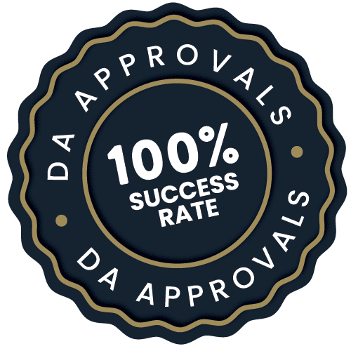100% Success DA Approvals Badge 100 Percent Success DA Approvals Property Development Management
