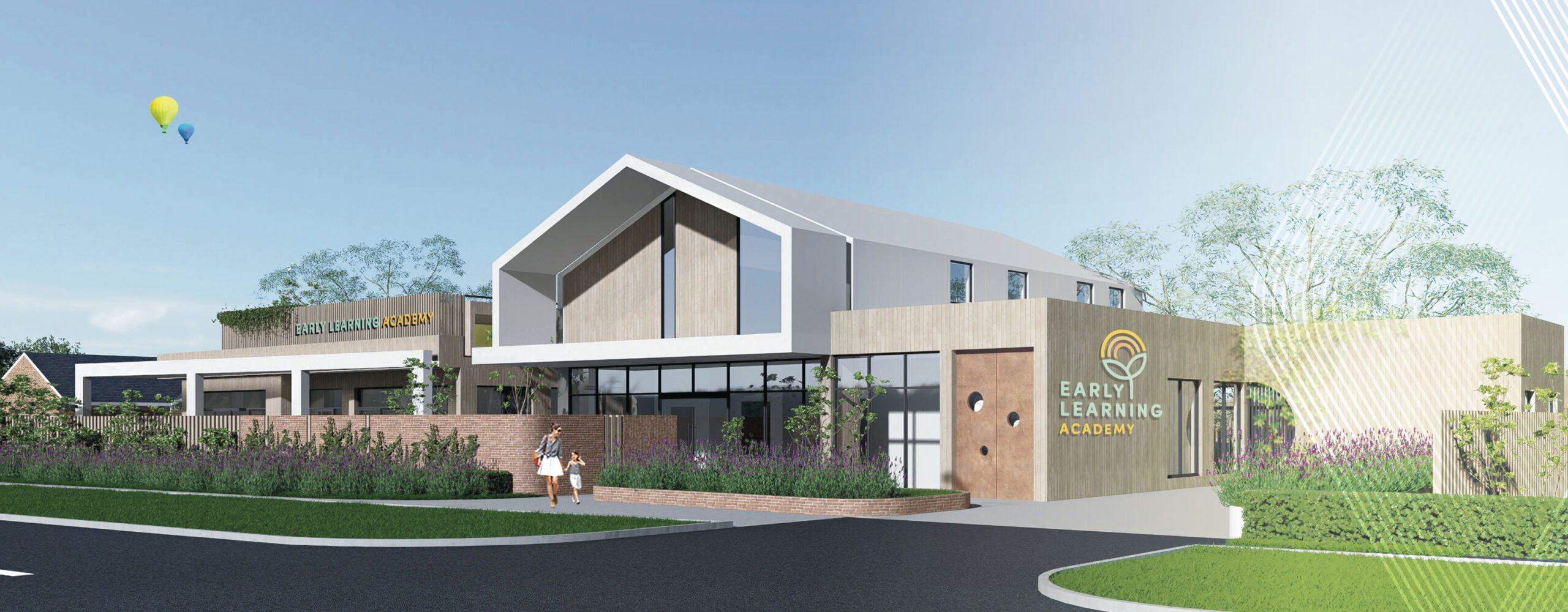 Modern childcare centre with outdoor play areas and welcoming architecture, representing the importance of selecting the right location for long-term success in childcare developments.