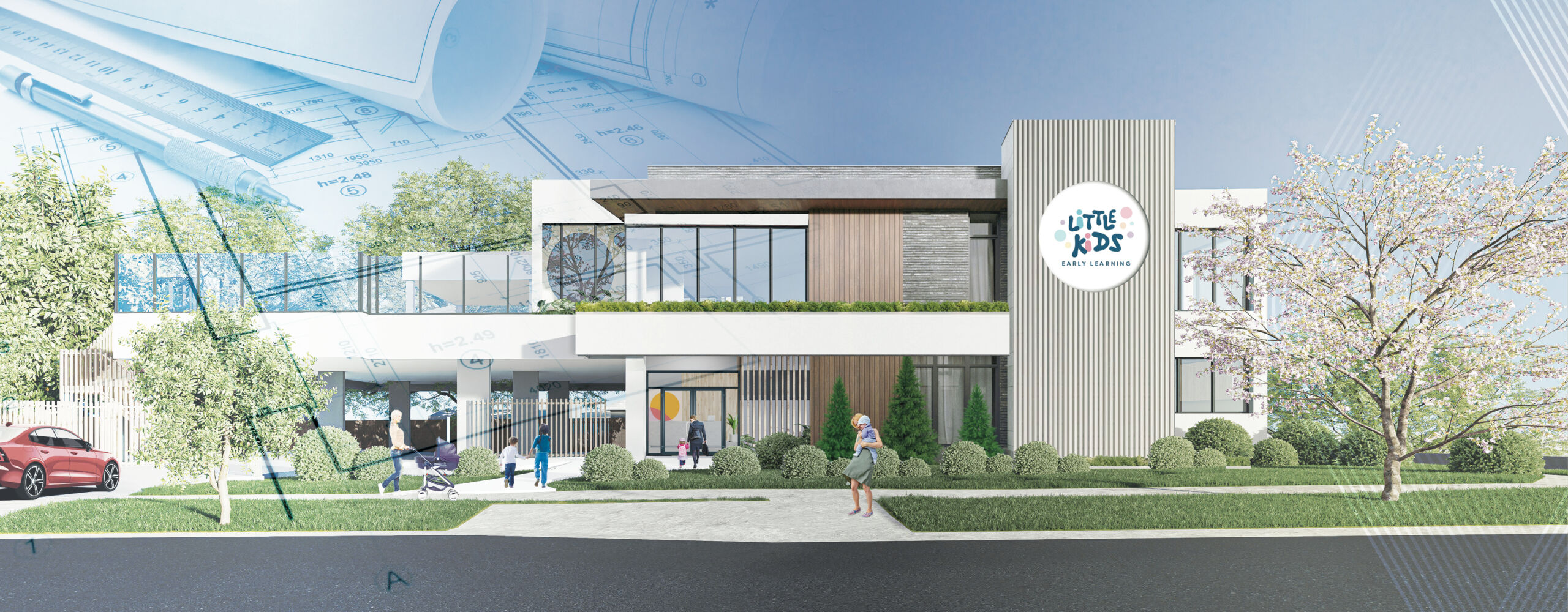 Modern childcare centre investment property in Australia — showcasing a purpose-built early learning facility surrounded by landscaped outdoor play areas. Mollard Property Group specialises in sourcing and managing high-quality childcare investment properties that deliver stable rental returns, long-term leases, and strong capital growth potential for investors.