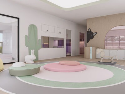 Interior of a modern childcare centre featuring bright, open play spaces with natural light, age-appropriate furniture, and well-planned room layout. The design highlights clear visibility for supervision, seamless educator flow, and a safe, engaging environment for children—reflecting Mollard Property Group’s focus on compliant, efficient, and high-performing childcare design.