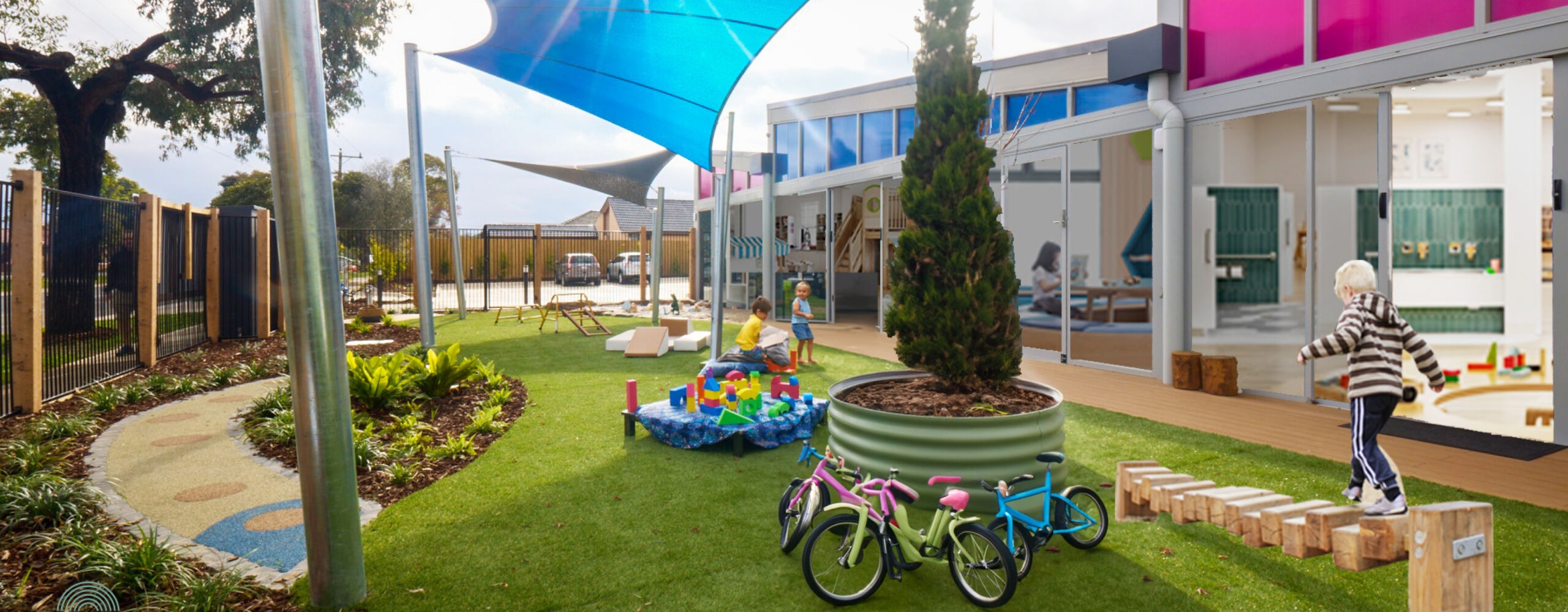 Outdoor childcare centre with modern play equipment, open play areas, and a safe, well-designed environment for children. Overlaid promotional text from Mollard Property Group highlights the importance of being “lease-ready” in a competitive childcare market, emphasising preparation, strong branding, clear commercial positioning, and fast decision-making to secure premium sites. Includes reference to a case study where Little World Academy secured a lease in 10 days due to strong preparation.