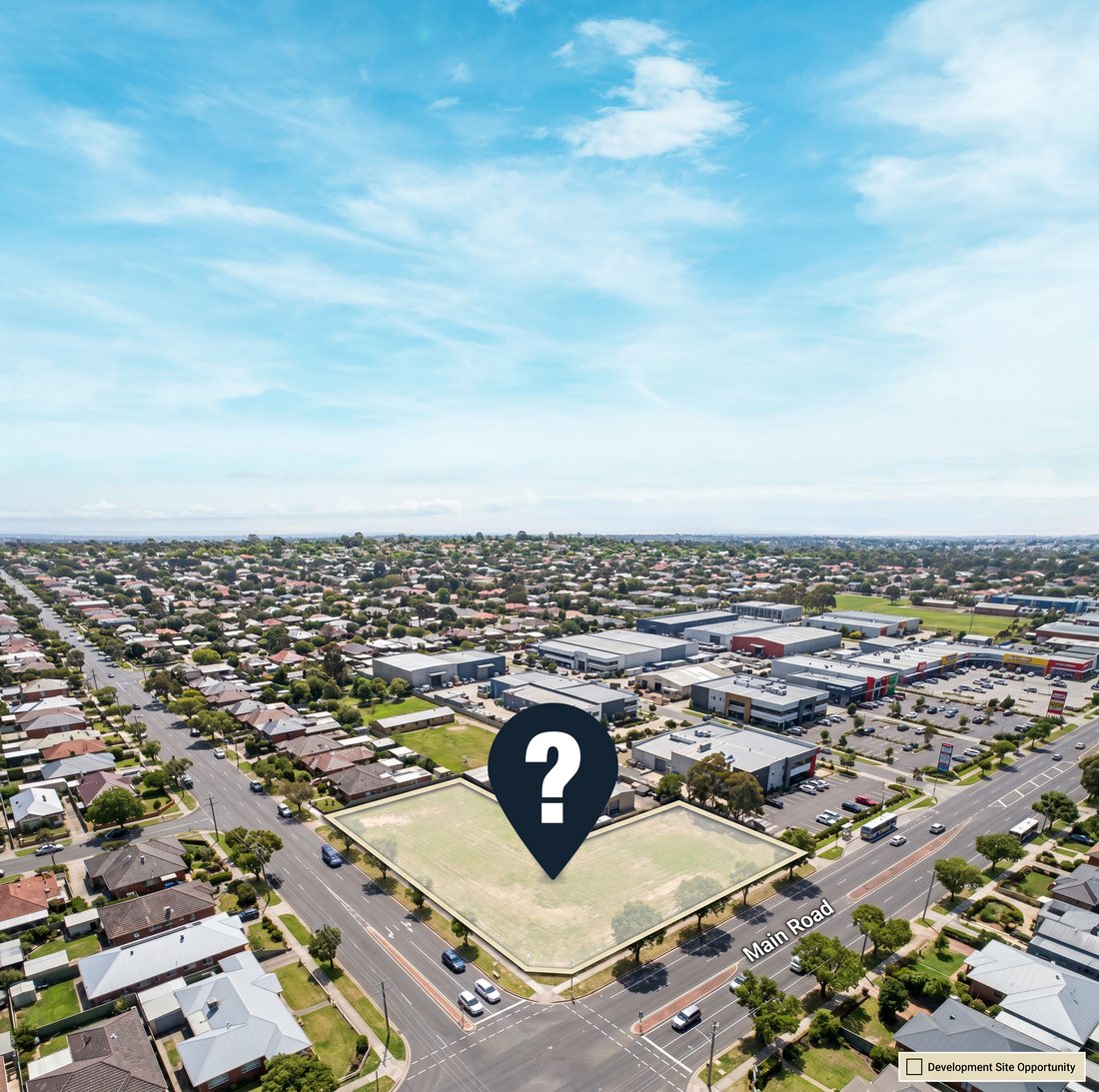 Aerial site assessment with location pin