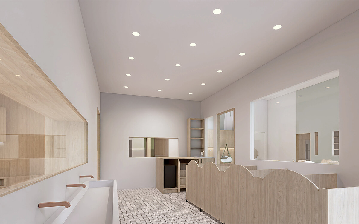 Children's bathroom at the CECS Cowra Early Childhood Centre with child-friendly basins and cabinetry.