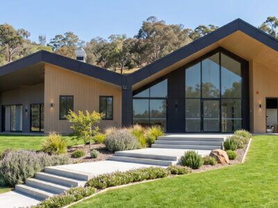 Cowra Early Childhood Services preschool facility facade nearing completion in Cowra, NSW.